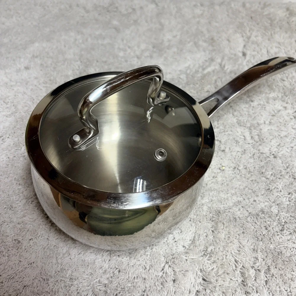 Biltmore For Your Home Stainless Steel 1.5 Qt Saucepan Vented Glass Lid 5.5in